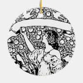 Vrouw die appels plukt keramisch ornament (Achterkant)