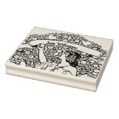 Vrouw die appels plukt rubberstempel (Stempel)