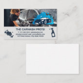 vrouw die auto zeept | Automatische reinigingsserv Visitekaartje (Voorkant / Achterkant)