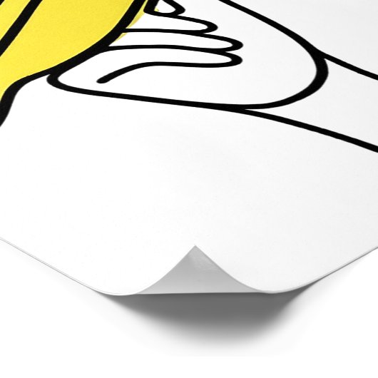 Vrouw die Banaan eet - Line Art Poster (Hoek)