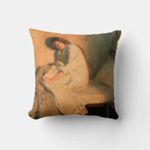 Vrouw die bang is voor het vuur voor haar bed