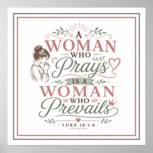 Vrouw Die Bidt, Overwint Spirituele Christelijke S Poster