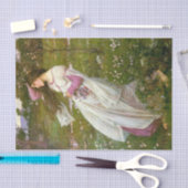 Vrouw die Bloemen in de Wind verzamelt Tissuepapier (Craft)