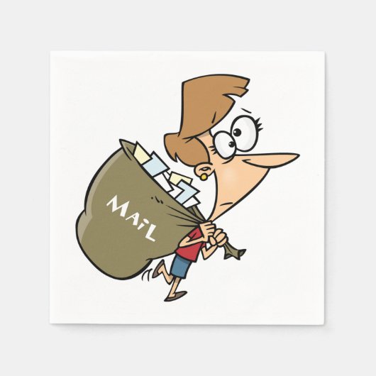 Vrouw die brievenbuspapier nkins vervoert servet (Voorkant)