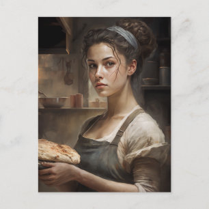 Vrouw die Brood bakken Briefkaart