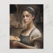 Vrouw die Brood bakken Briefkaart (Voorkant)