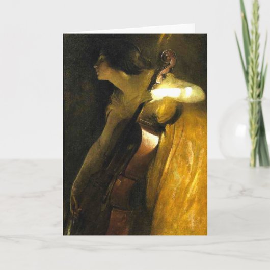 Vrouw die Cello speelt Kaart (Voorkant)