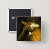 Vrouw die Cello speelt Vierkante Button 5,1 Cm (Voorkant /achterkant)