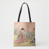 Vrouw die chrysanten plukt tote bag (Voorkant)
