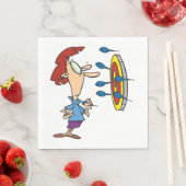 Vrouw die Darts speelt Servet (Insitu)