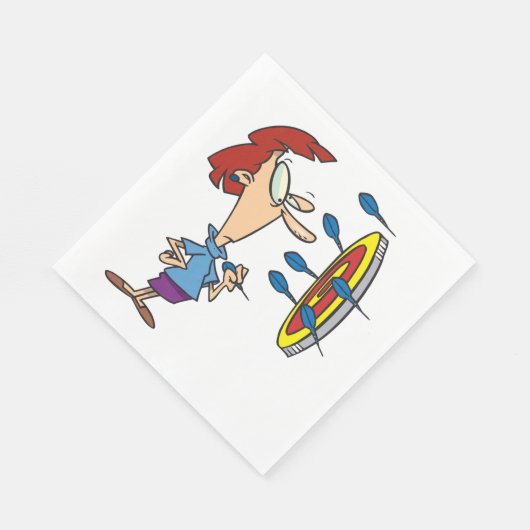 Vrouw die Darts speelt Servet (Hoek)