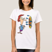 Vrouw die Darts T-Shirt speelt (Voorkant)