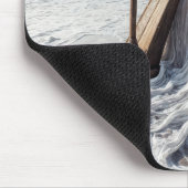 Vrouw die de Harp op de kust speelt Muismat (Hoek)