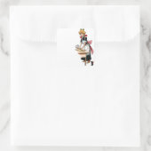 vrouw die deeg rollen vierkante sticker (Tas)