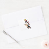 vrouw die deeg rollen vierkante sticker (Envelop)