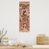 vrouw die Dekishima Hanya Seated Two-T tekent Poster (Keuken)