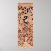  vrouw die Dekishima Hanya Seated Two-T tekent Poster (Voorkant)