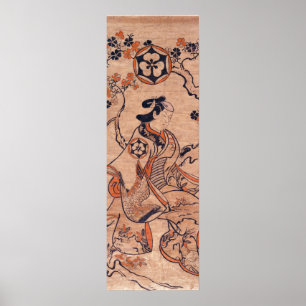 vrouw die Dekishima Hanya Seated Two-T tekent Poster