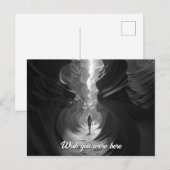 Vrouw die door een canyon gulch B&W-foto loopt Briefkaart (Voorkant / Achterkant)