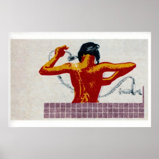 Vrouw die doucht Matchbox-kunstprint, Tsjechische Poster (Voorkant)