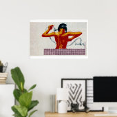 Vrouw die doucht Matchbox-kunstprint, Tsjechische Poster (Thuiskantoor)