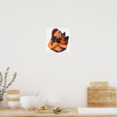 Vrouw die Duitse herdershond knuffelt Poster (Keuken)