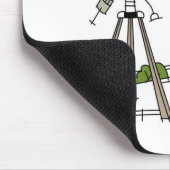 Vrouw die een astronomische telescoop gebruikt muismat (Hoek)