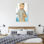 Vrouw die een behandeling met een spathuid krijgt canvas afdruk (Insitu (Slaapkamer))