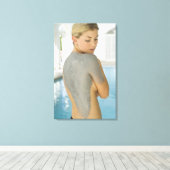 Vrouw die een behandeling met een spathuid krijgt canvas afdruk (Insitu (Houten vloer))