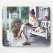 vrouw die een boek leest muismat (Voorkant)