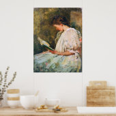 Vrouw die een boek leest, onbekende titel poster (Keuken)