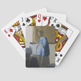 Vrouw die een Brief leest, c.1662-63 (olie op canv Pokerkaarten