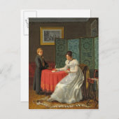 Vrouw die een brief schrijft briefkaart (Voorkant / Achterkant)