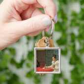 Vrouw die een brief schrijft sleutelhanger (Hand)