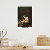 Vrouw die een brief schrijft van Gerard Ter Borch  Poster (Keuken)