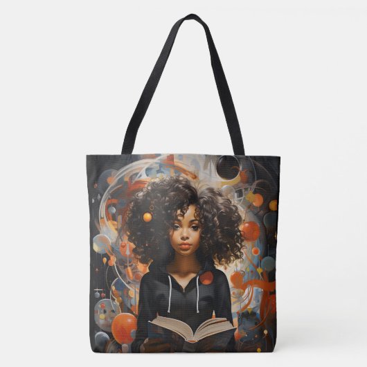 Vrouw die een Gift van de Boekenverjaardag lezen Tote Bag (Voorkant)