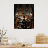Vrouw die een groot orgel bespeelt poster (Keuken)