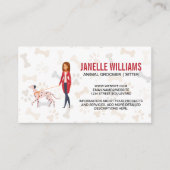 Vrouw die een hond uitlaat | Pootafdruk Bot Patroo Visitekaartje (Voorkant)