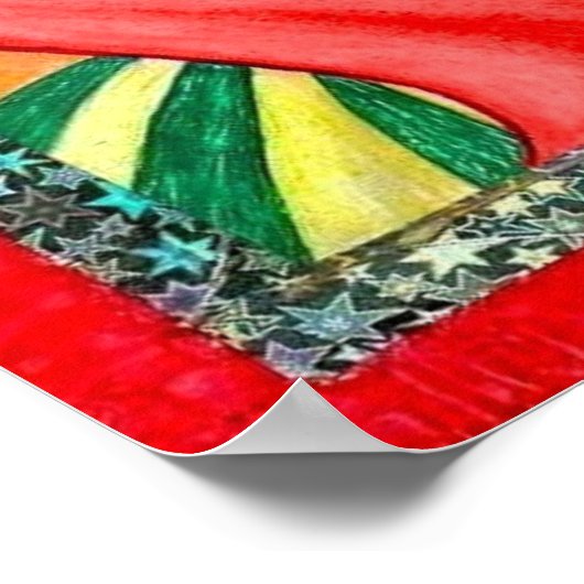 Vrouw die een Kimono Print Poster heeft (Hoek)