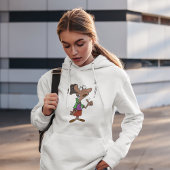 Vrouw die een muntstuk voert hoodie