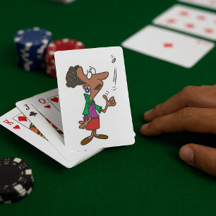 Vrouw die een muntstuk voert pokerkaarten