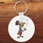 Vrouw die een muntstuk voert sleutelhanger (Voorkant)