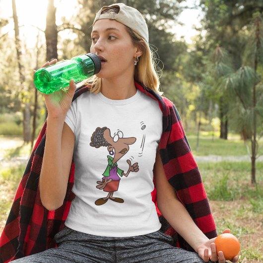 Vrouw die een muntstuk voert t-shirt