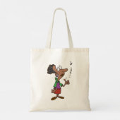 Vrouw die een muntstuk voert tote bag (Achterkant)