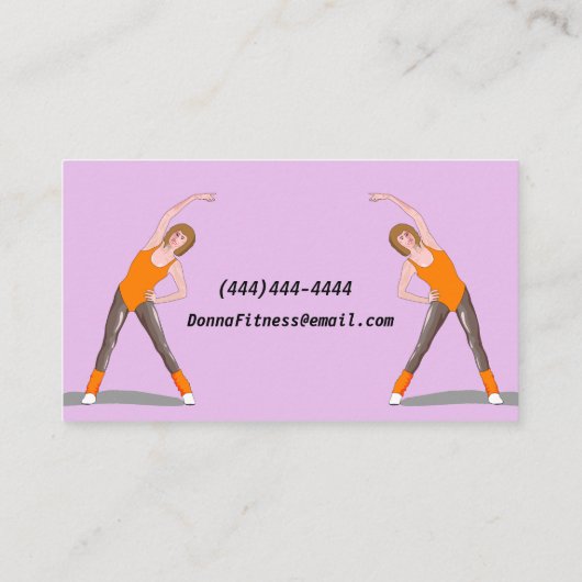 Vrouw die een persoonlijke trainer volgt visitekaartje (Achterkant)