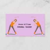 Vrouw die een persoonlijke trainer volgt visitekaartje (Voorkant)