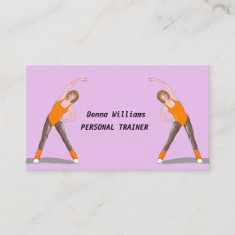 Vrouw die een persoonlijke trainer volgt visitekaartje