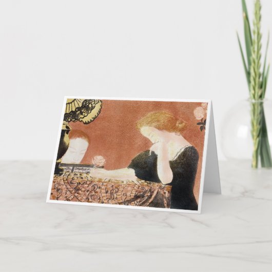 Vrouw die een Roos houdt, Maurice Denis Kaart (Voorkant)