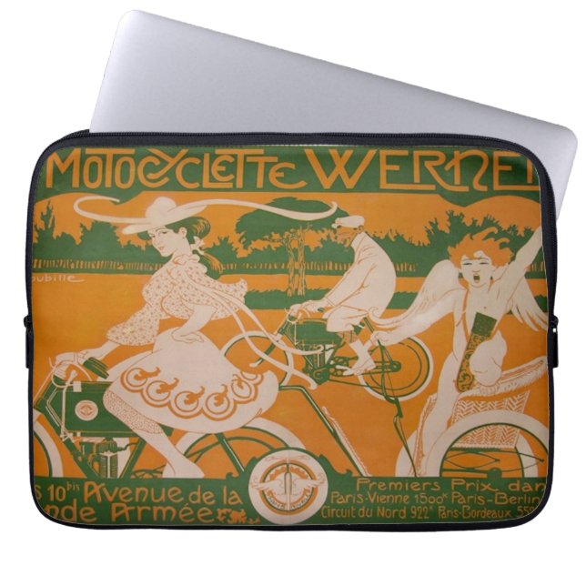  vrouw die fietst met cupid laptop sleeve (Voorkant)