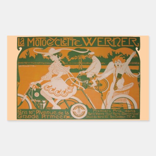  vrouw die fietst met cupid rechthoekige sticker (Voorkant)